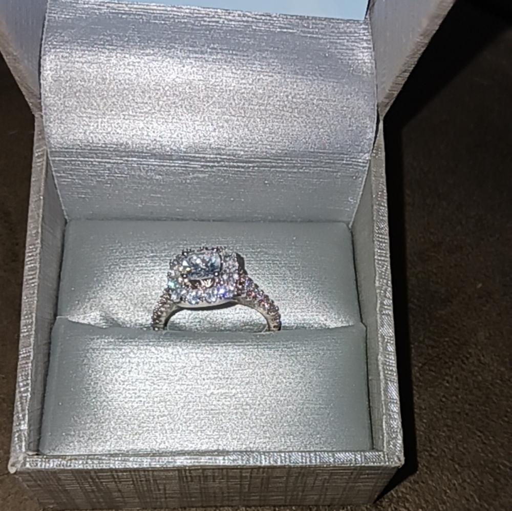 14k white gold princess cut ring